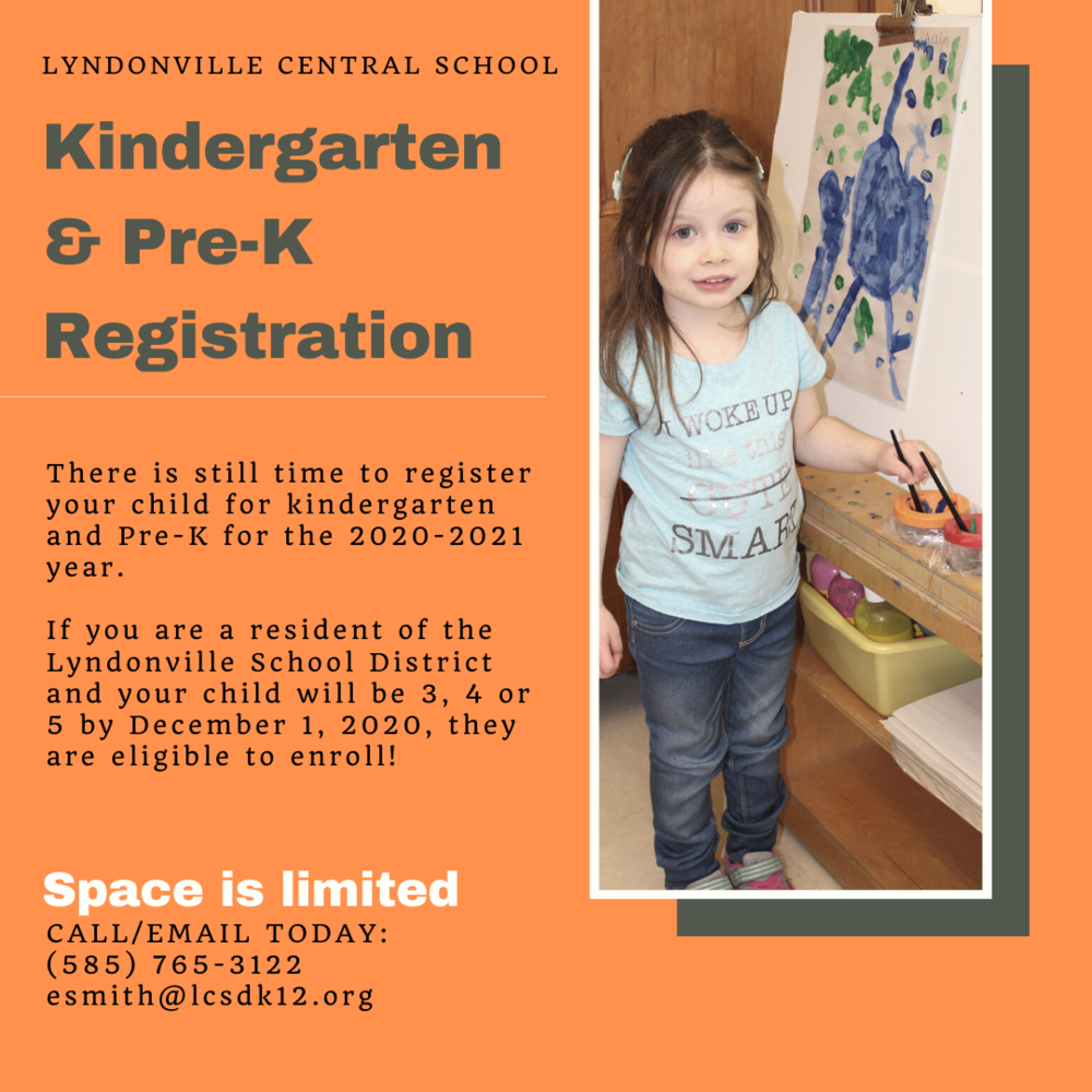 Kindergarten and PreK Registration | Lyndonville Central School District