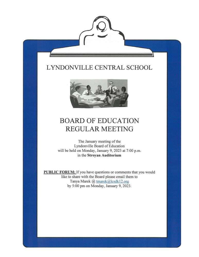 January 9, 2023 Board of Education Meeting