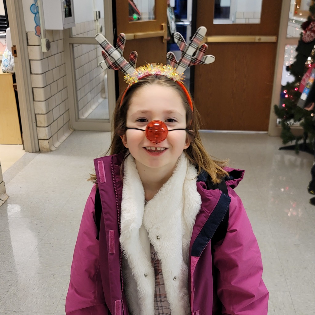 Thursday Holiday Character Day - A Student dressed as Rudolph