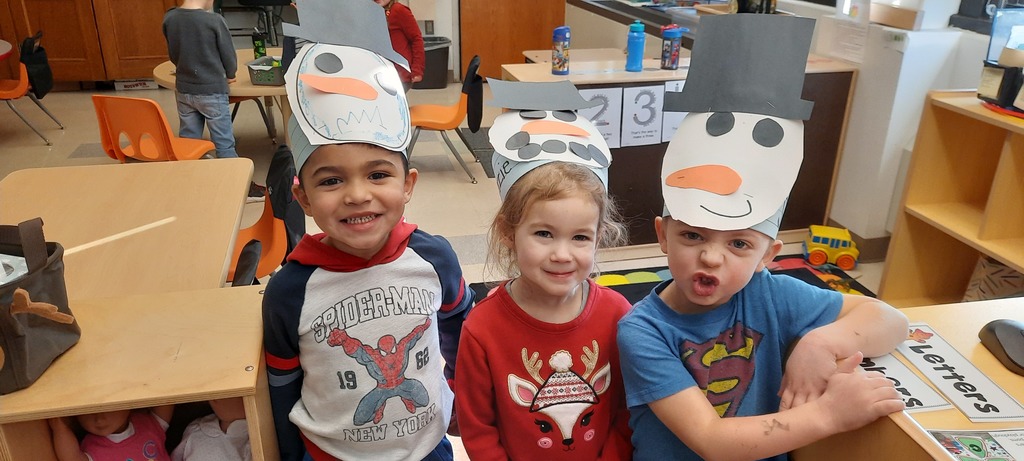 Wednesday Snowman Day - Kids wearing Snowman Hats